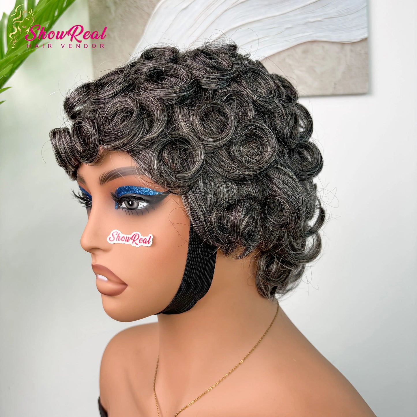 Chioma Pixie Cut Glueless Wigs Pin Curl Short Bomb Curly Wig for Black Women Brazilian Virgin Human Hair Short Pixie Cut Wigs Natural Looking Wigs SpringStatements SummerVibes
