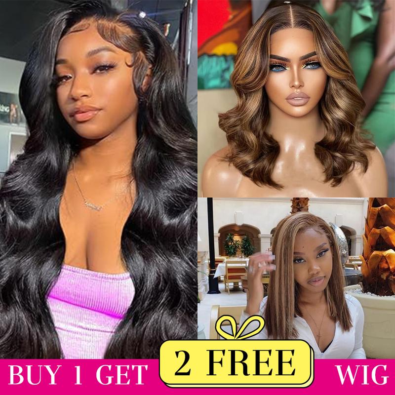 [Combo sale 26"&22"&22"] buy 1 get 3 wig" 26Inch 13x4 Curly Wave Hair Lace Front Wigs + 5x5 22Inch Straight Human Hair Hair+ 22Inch Body Wave Human Hair Hair Pre Plucked HD Transparent Lace Frontal Human Hair Wigs 180% Density