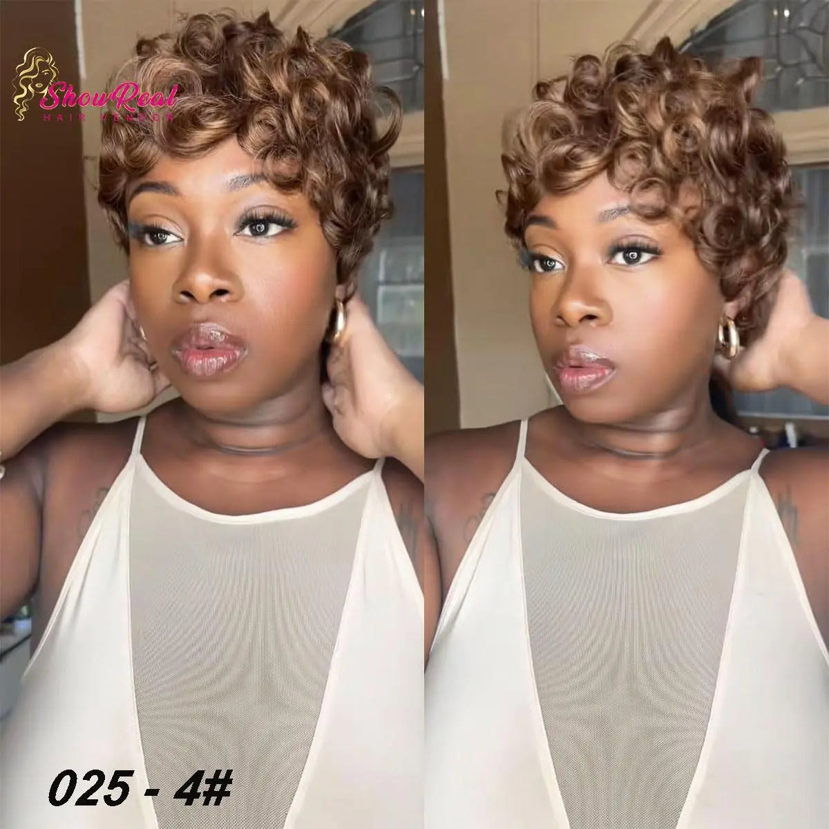 Chioma Pixie Cut Glueless Wigs Pin Curl Short Bomb Curly Wig for Black Women Brazilian Virgin Human Hair Short Pixie Cut Wigs Natural Looking Wigs SpringStatements SummerVibes