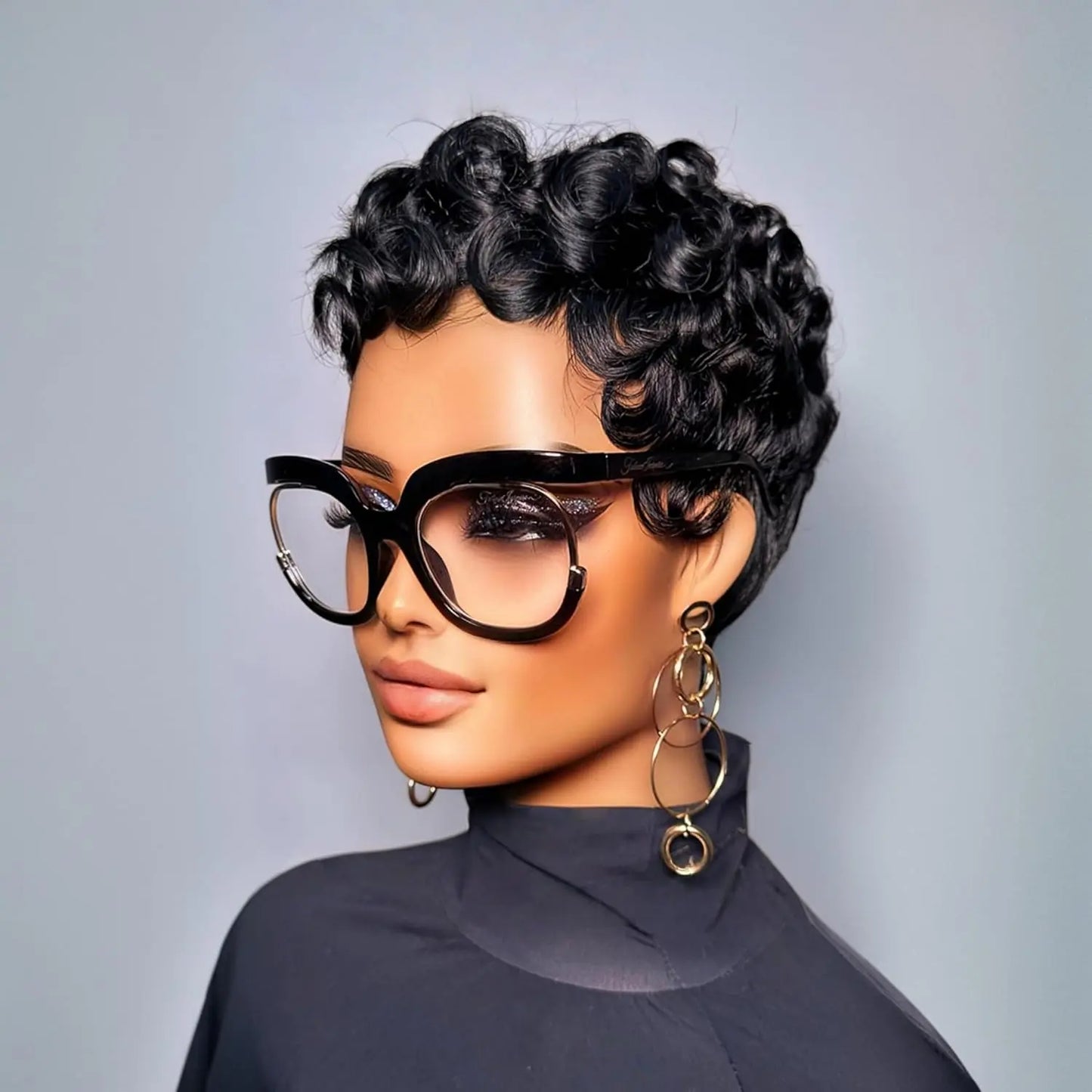 Chioma Pixie Cut Glueless Wigs Pin Curl Short Bomb Curly Wig for Black Women Brazilian Virgin Human Hair Short Pixie Cut Wigs Natural Looking Wigs SpringStatements SummerVibes