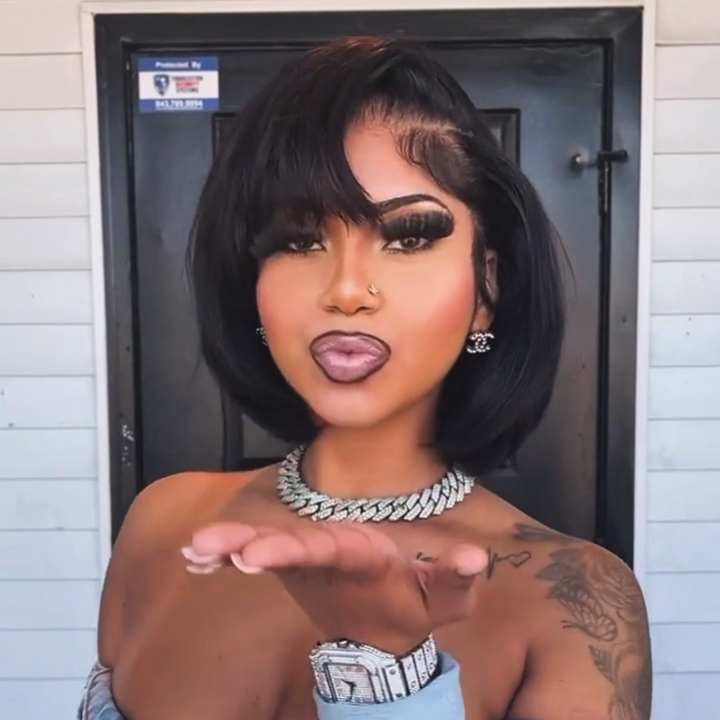 Glueless Straight Short Bob Wig Summer Wig Choice Brazilian Hair Lace Wigs