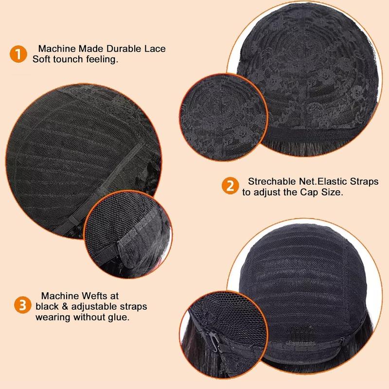 ShowReal 025 Short Pixie Cut Egg Wavy Curly Bomb Black Colorful Mommy Wig Pin Curls Brizalian Virgin Human Hair Cute Style Wigs For Black Woman Daily Party Use