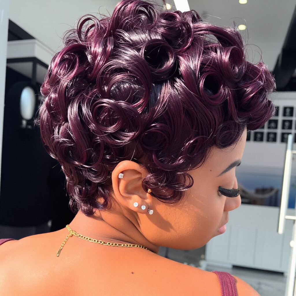 Chioma Pixie Cut Glueless Wigs Pin Curl Short Bomb Curly Wig for Black Women Brazilian Virgin Human Hair Short Pixie Cut Wigs Natural Looking Wigs SpringStatements SummerVibes