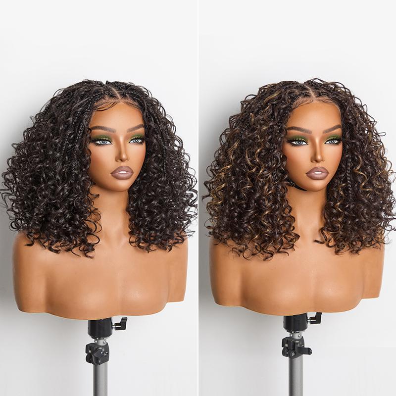 Frodio Veralux™ 13x6 HD Lace Wig Glueless Wear & Go 12” Boho Braids Water Wave Wig – Premium Fiber, Beginner Friendly