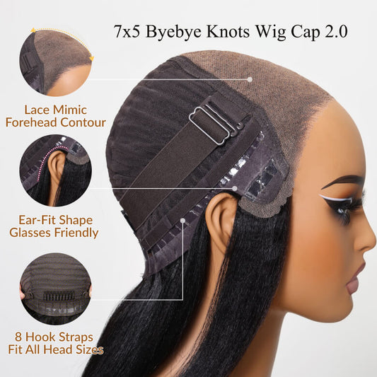 Sunber 7x5 Bye Bye Knots Wigs Jerry Curly Pre-Cut Lace Human Hair Wigs Bleached Knots With Baby Hair