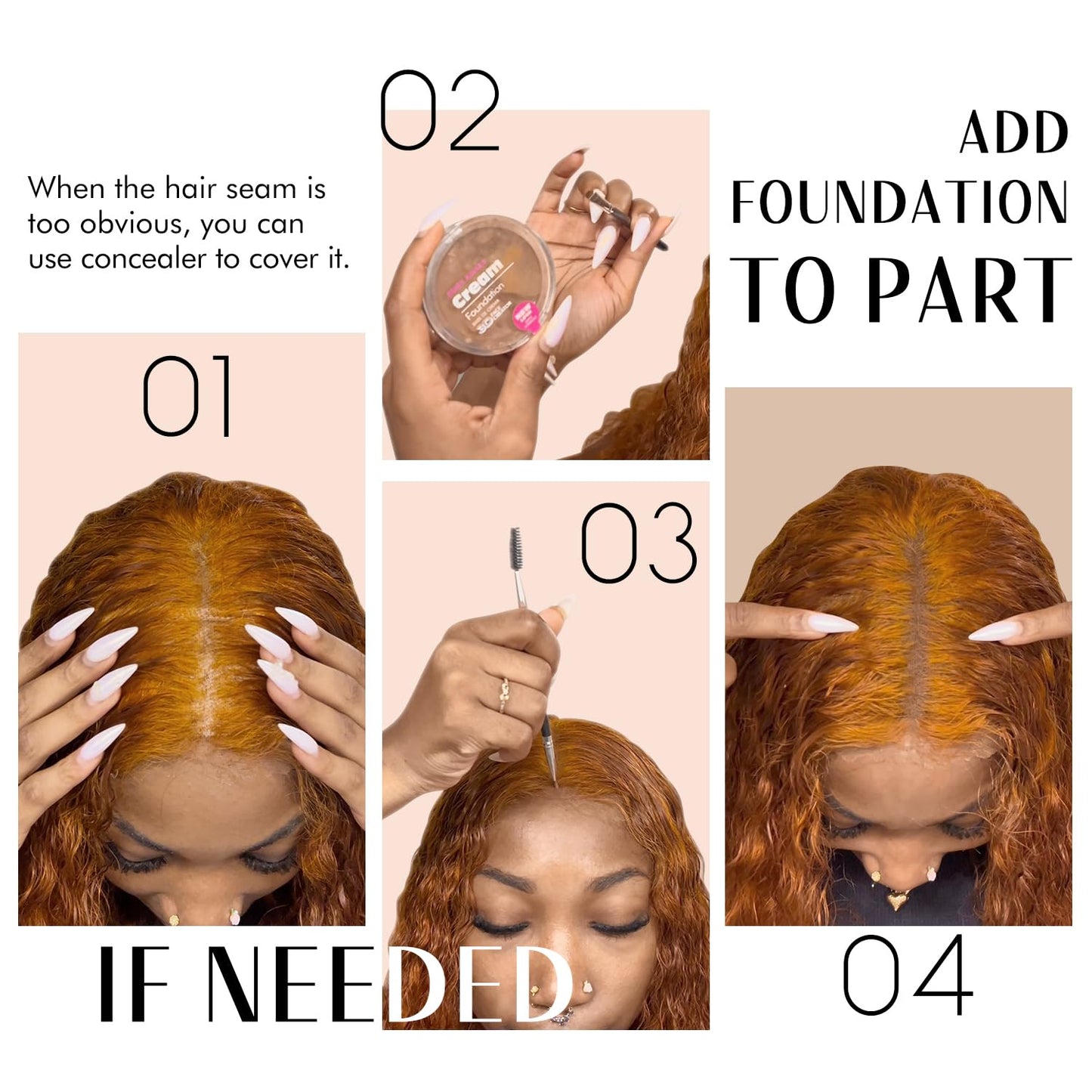 Wide Wig Grip Headband, Wig Grip Band for Securing, Nude, 1 Piece