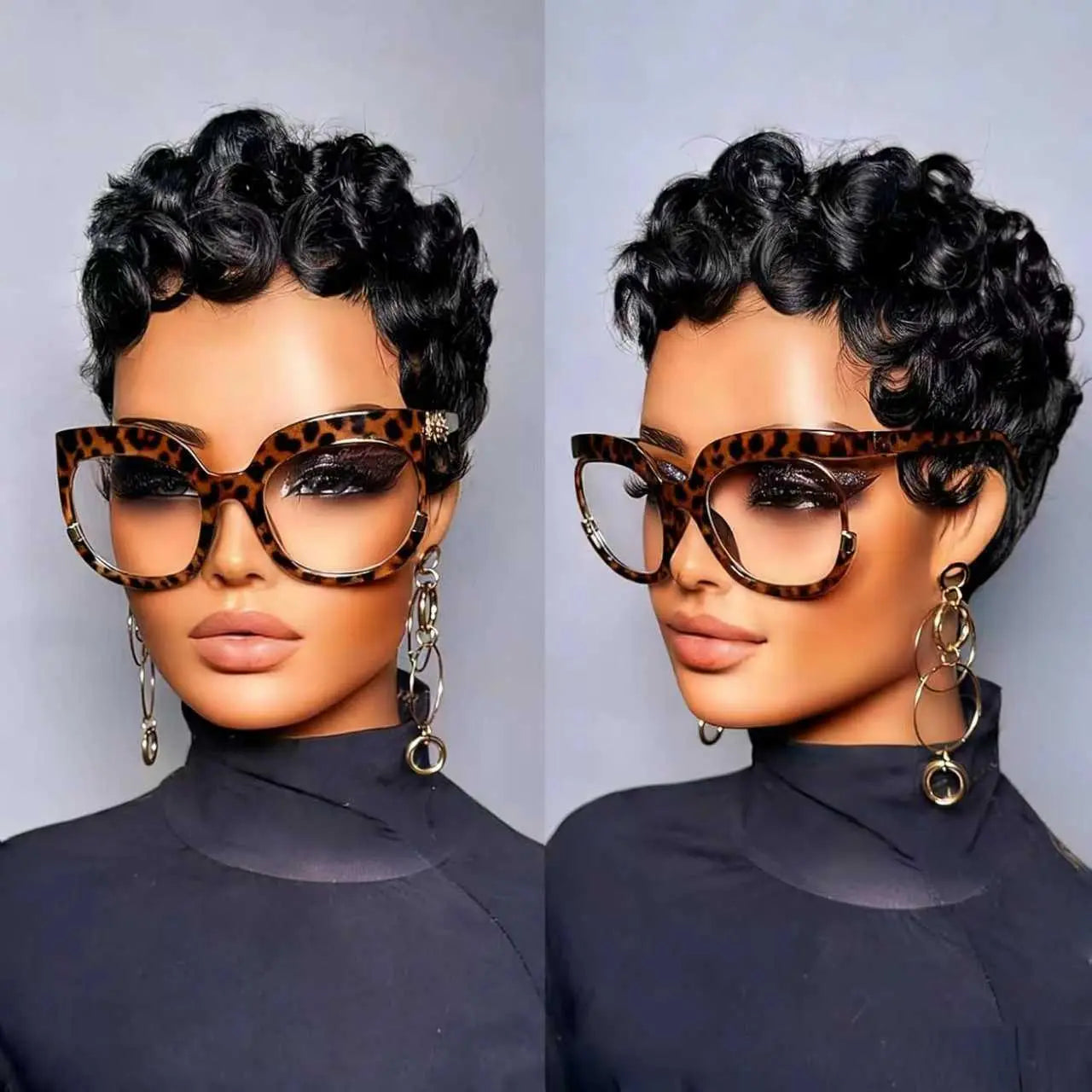 Chioma Pixie Cut Glueless Wigs Pin Curl Short Bomb Curly Wig for Black Women Brazilian Virgin Human Hair Short Pixie Cut Wigs Natural Looking Wigs SpringStatements SummerVibes