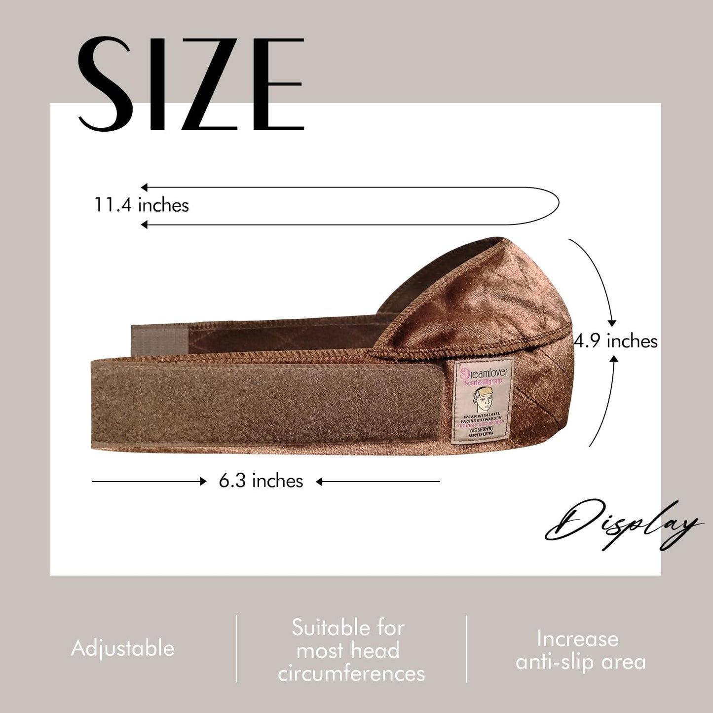 Wide Wig Grip Headband, Wig Grip Band for Securing, Nude, 1 Piece