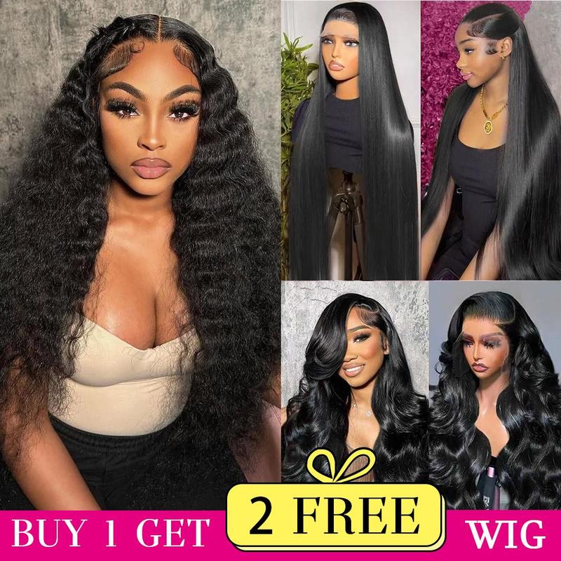 [Combo sale 26"&22"&22"] buy 1 get 3 wig" 26Inch 13x4 Curly Wave Hair Lace Front Wigs + 5x5 22Inch Straight Human Hair Hair+ 22Inch Body Wave Human Hair Hair Pre Plucked HD Transparent Lace Frontal Human Hair Wigs 180% Density