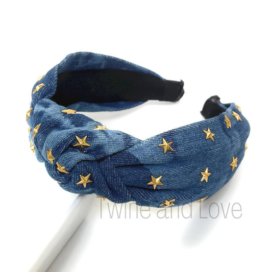 Stars Denim Knot Headband (more colors)