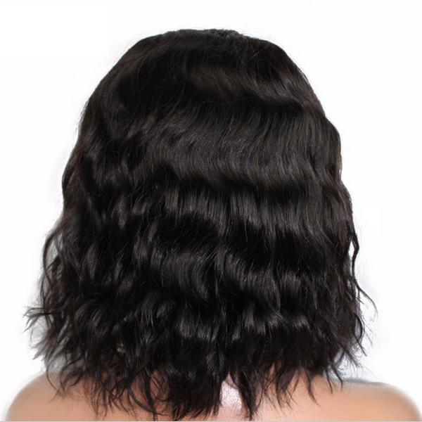 Natural 100% real black wave wig