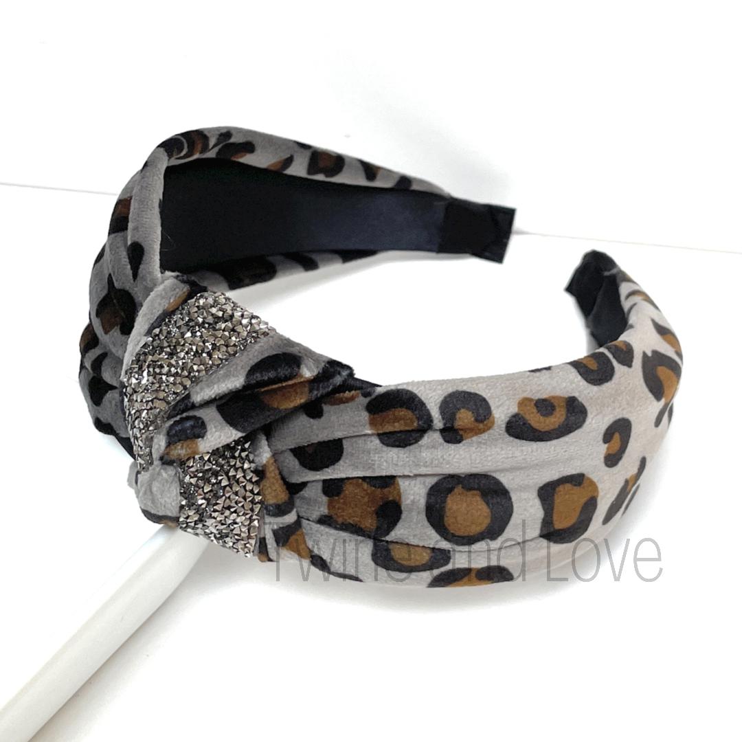 Leopard Velvet Knot Headband