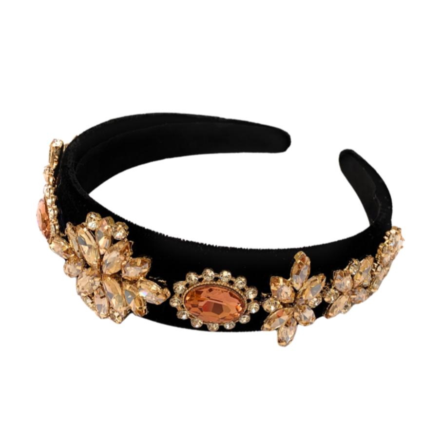 Bella Jeweled Headband (Beige)