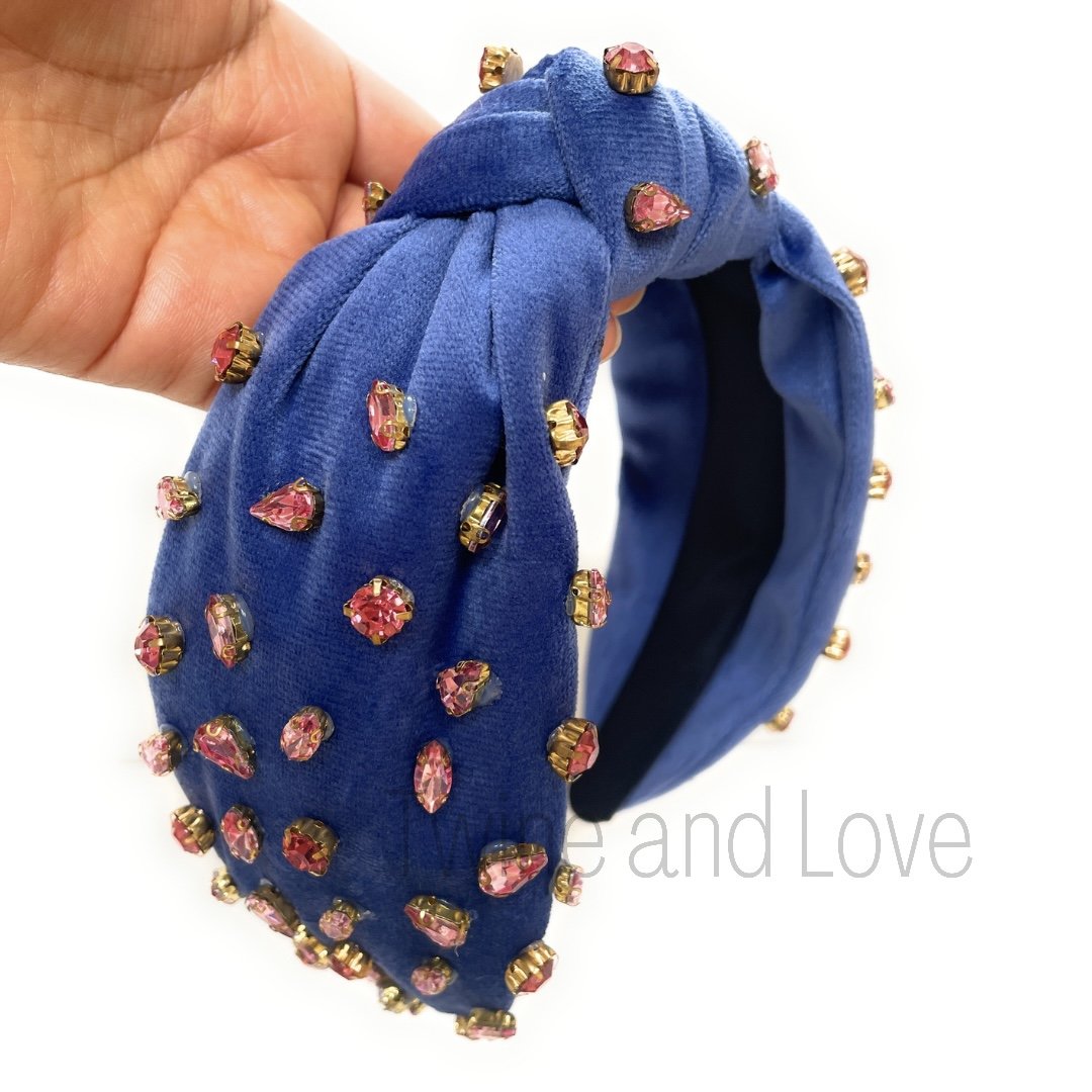 Velvet Knotted Jeweled Headband