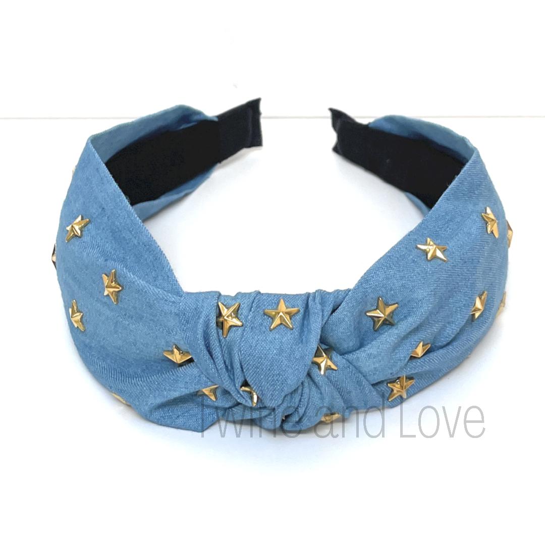 Stars Denim Knot Headband (more colors)
