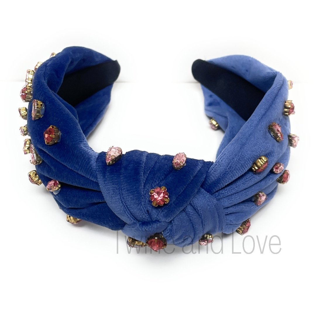 Velvet Knotted Jeweled Headband