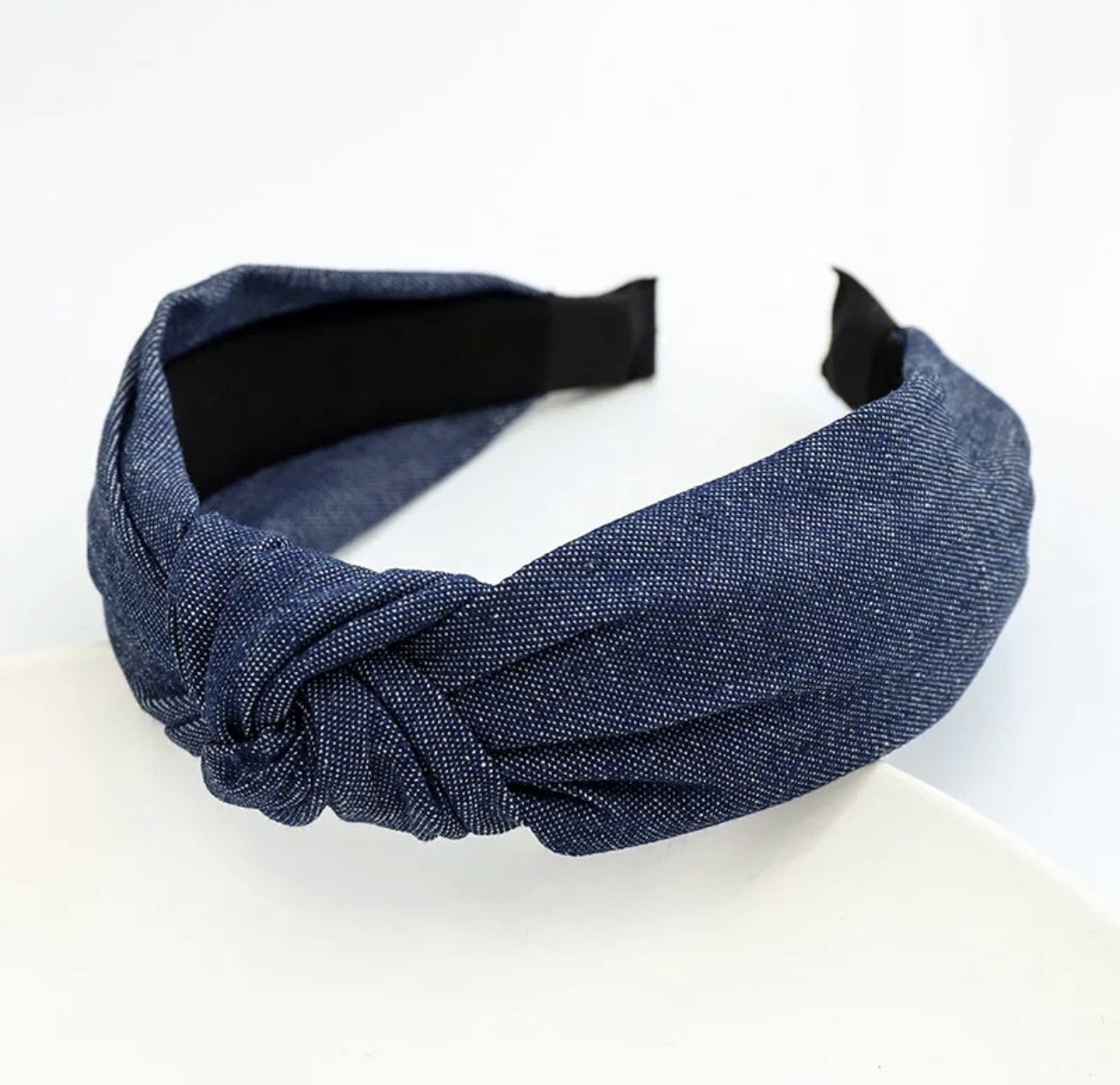 Blue Denim Top Knotted Headband