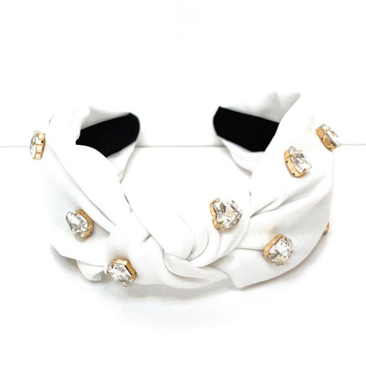 White Satin Knot Headband