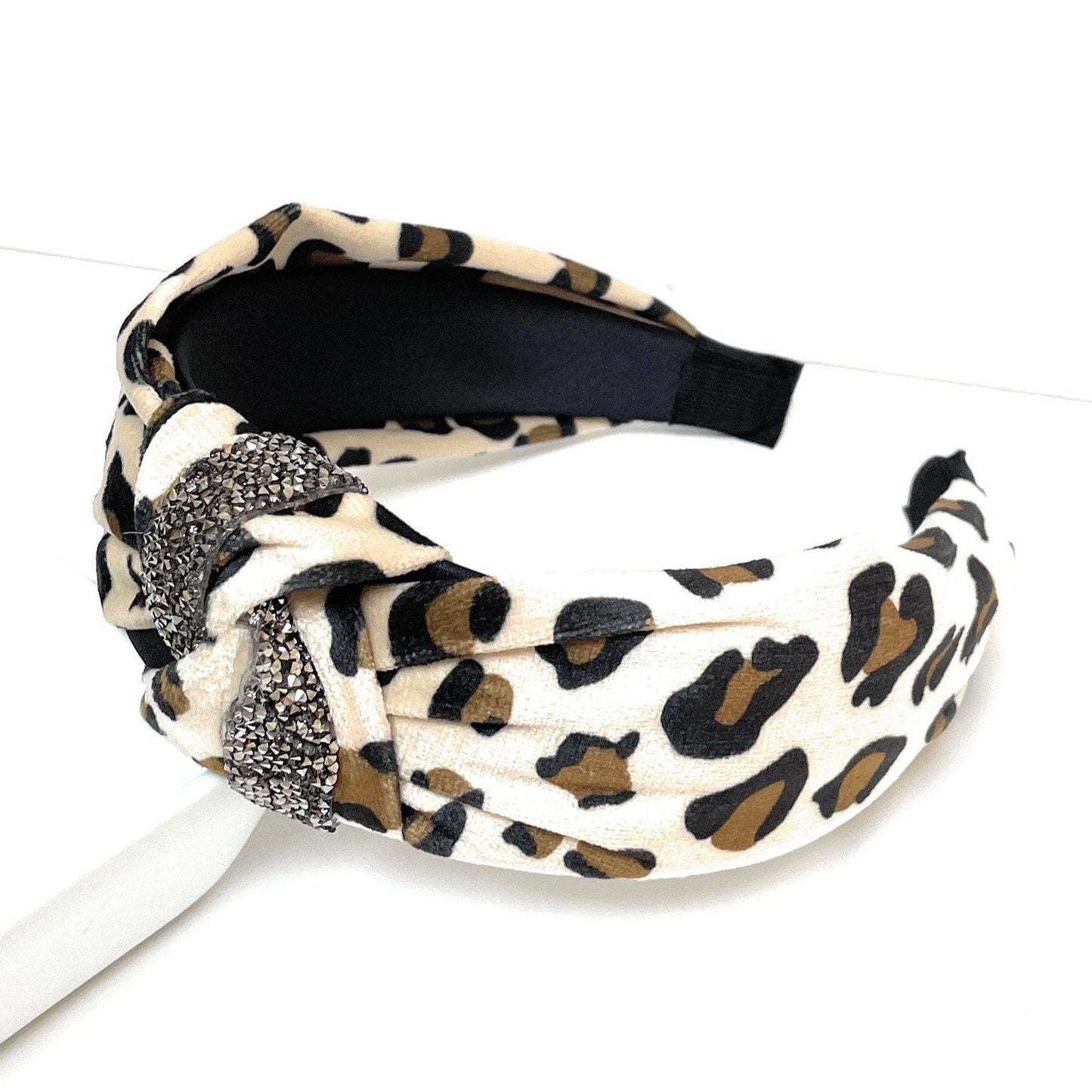 Leopard Velvet Knot Headband