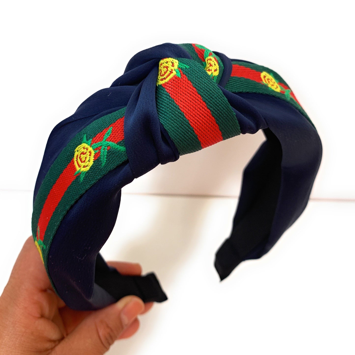 Rose Striped Ribbon Knot Headband (more colors)