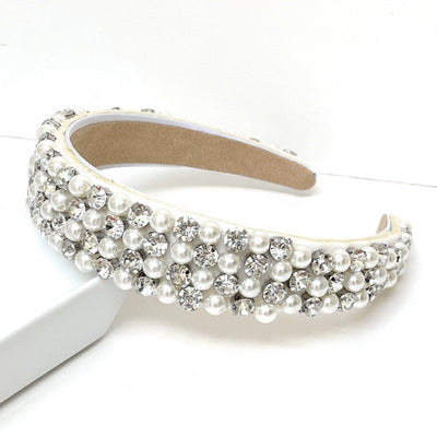 White Pearl Jeweled Headband