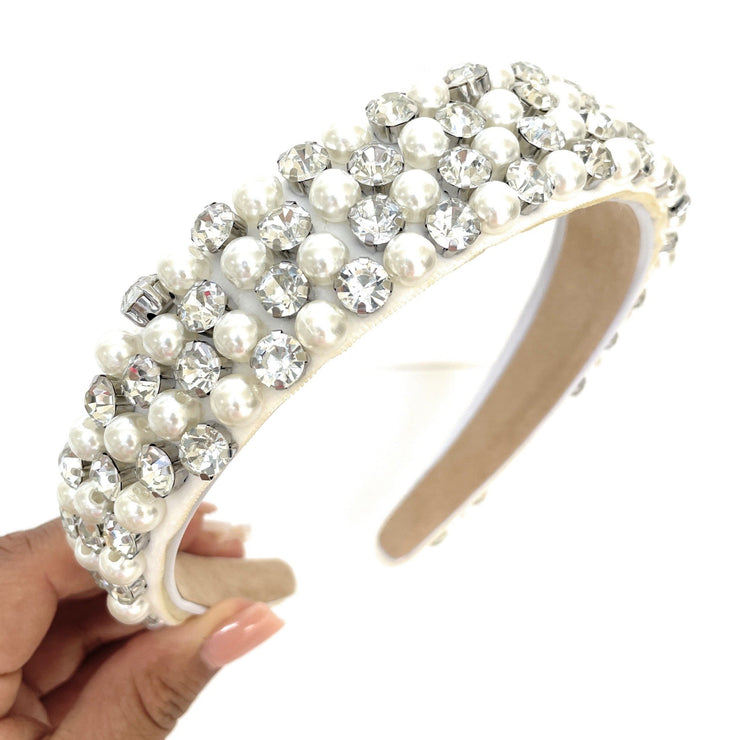 White Pearl Jeweled Headband